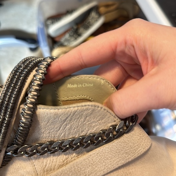 Dolce Vita ankle Yasmin booties 8 beige leather western rode buckle chain mail - Picture 12 of 13